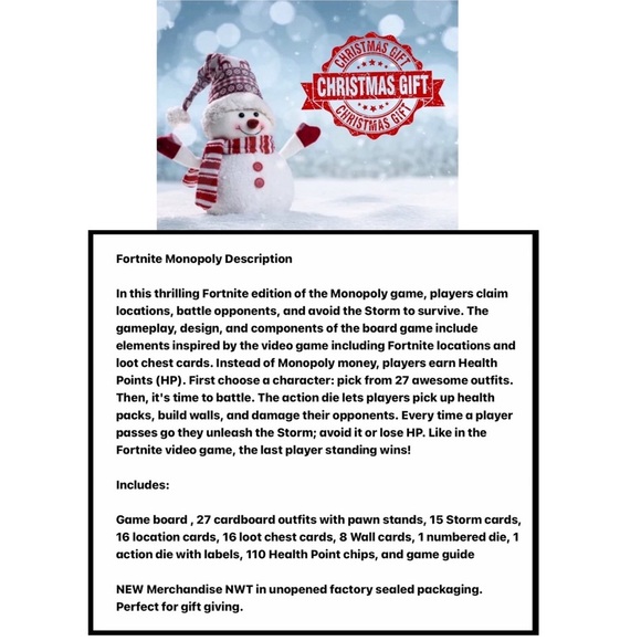 Monopoly Fortnite Edition Board Game for 2-7 Players Game Night Ages 13+ - Picture 5 of 16